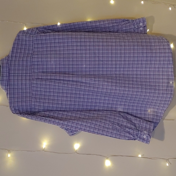Club Room Mens Blue/Purple Plaid Regular Fit Shirt, 17.5 34/35 - Picture 2 of 4